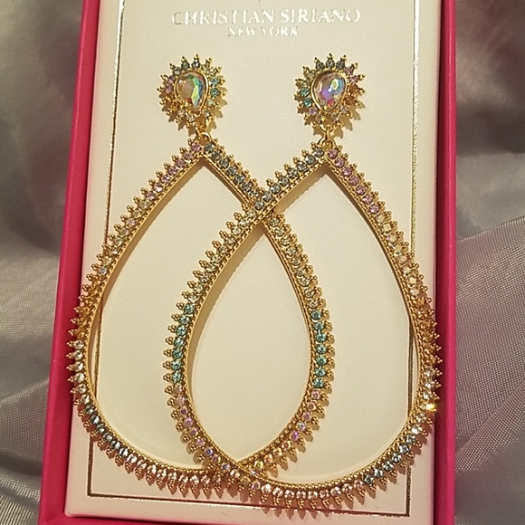 Tear drop pastel rainbow gem stud new in box - Picture 1 of 1